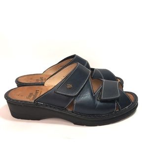 FINN COMFORT Jamaica Navy Blue Double Strap Comfort Sandals